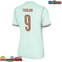 Camisa de Futebol França Marcus Thuram #9 Equipamento Secundário Mulheres Mundo 2026 Manga Curta